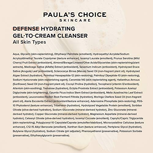 Paula's Choice Defense Gel Limpiador Facial - Espuma Limpiadora Limpieza el Maquillaje y Sebo - Desmaquillante con Aminoácidos - Todos Tipos de Piel - 198 ml