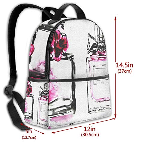 PEIGJH Mochilas Escolares Bolsa Daypack Mochila Tipo Casual para Niños y Niñas para Portátiles y Netbooks Botella de Perfume de Vidrio