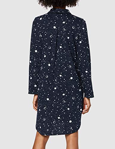 Peopletree Galaxy Print Pyjama Shirt Dress Camisón, Multicolor (Navy Multi NYX), 42 ES para Mujer