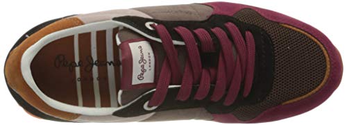 Pepe Jeans London Verona W Multi Zapatillas para Mujer , Rojo ( 286BURNT RED ) , 38 EU