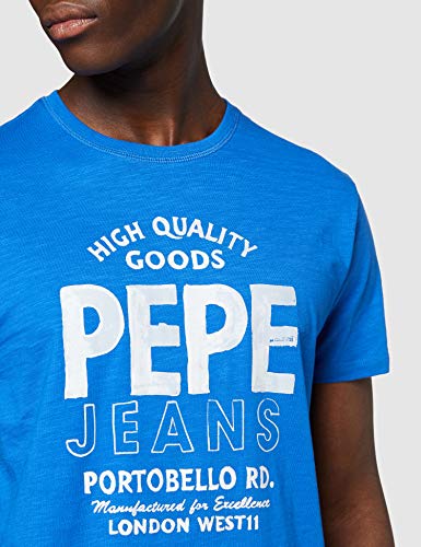 Pepe Jeans Mario Camiseta, Azul (Electric Blue 554), X-Large para Hombre