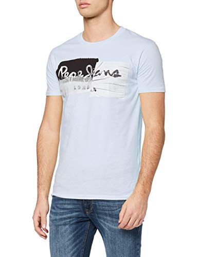 Pepe Jeans Stepney Camiseta, Azul (Light Blue 501), Large para Hombre