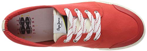 Pepe Jeans Traveller Basic Man, Zapatillas para Hombre, Rojo Red 255, 45 EU