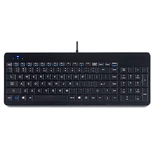 Perixx PERIBOARD-220 Wired USB Keyboard - Compact 398x145x32mm Size - US English Layout