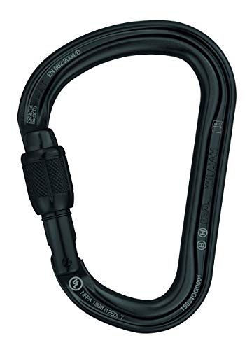 Petzl -Mosquetón De Aluminio Asimétrico De Gran Capacidad William Screw-Lock Petzl Negro