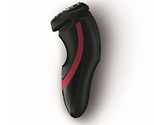 Philips S1310/04, Afeitadora Electrica con Sistema Close Out, Recarcable y Ergonómico, Negro y Rojo