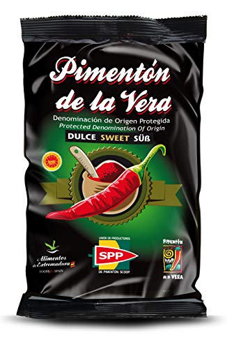 Pimentón de la Vera Ahumado, Producto con la Denominación de Origen Protegida D.O.P. Condimento Apto para Celíacos. (Dulce, 500g)