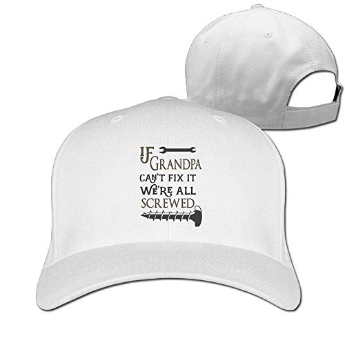 Pimkly Unisexo Sombreros/Gorras de béisbol, If Grandpa Can't Fix It We're All Screwed Cotton Pure Color Baseball Cap Classic Adjustable Ball Hat