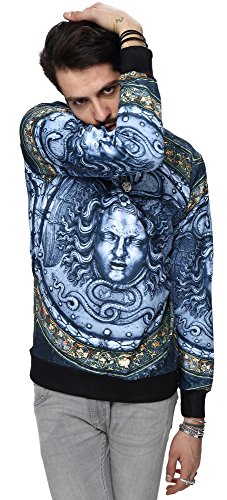 Pizoff Unisex Hip Hop Sudaderas con 3D Impresión Digital 3D Patrón Helios Medusa Escultura del Renacimiento Italiano 25250004X50+XXL