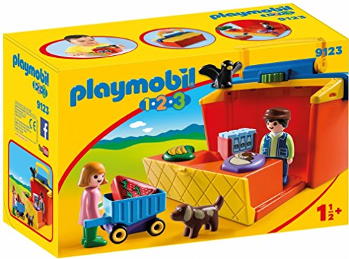 PLAYMOBIL 1.2.3- Mercado Maletín, única (9123)