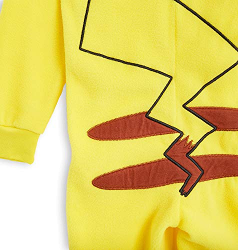 Pokèmon Pikachu Pijama Entero para Niños Niñas De Una Pieza, Cosplay, Pijama Animal Disfraz Go Capucha,Ropa de Dormir Invierno, Regalos para Chicos Chicas 4-14 Años (11-12 años)