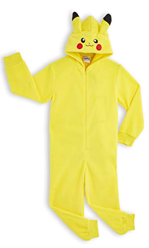 Pokèmon Pikachu Pijama Entero para Niños Niñas De Una Pieza, Cosplay, Pijama Animal Disfraz Go Capucha,Ropa de Dormir Invierno, Regalos para Chicos Chicas 4-14 Años (11-12 años)