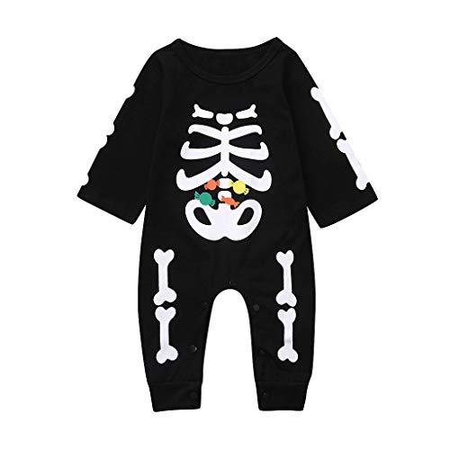 POLP Halloween Monos Bebe Unisex Pijama Party Bodies Bebe Manga Larga Estampado Calabaza Mameluco Bebe Niña Disfraz Halloween Party Conjunto Bebe Niño Invierno Ropa para Dormir Otoño