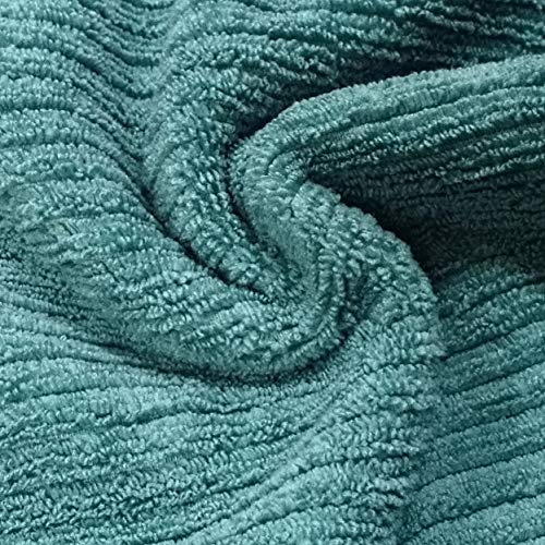 Polyte - Paño multiusos de cocina - Microfibra de tela de toalla acanalada - Premium - Azul, gris, verde azulado - 40,6 x 71,1 cm - Pack de 12