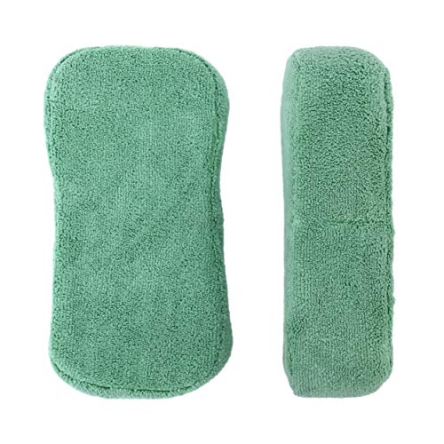 Polyte - Set de esponjas antiarañazos de Microfibra - Ideales para Lavar el Coche - 11 x 23 cm - Pack de 3 (Verde)