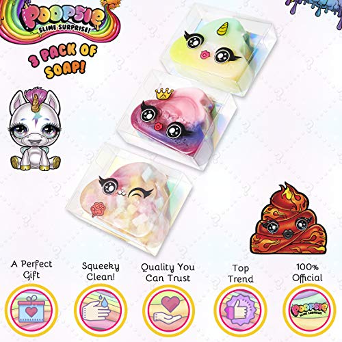 Popsie Slime Surprise Unicornio Set De Jabones Regalo, Incluye 3 Jabones para el Baño Perfumados Multicolor de Unicornio, Juego de Jabones para Niños, Regalos Unicornios para Niñas Niños