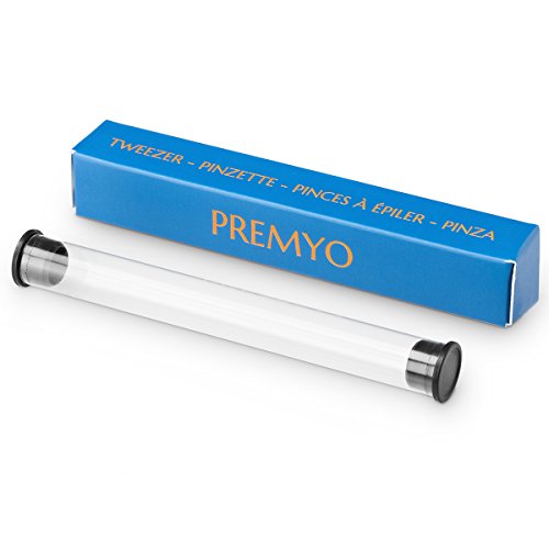 PREMYO Pinza de Depilar Cejas con Punta Oblicua de Precisión para una Depilación Óptima Acero Inoxidable Profesional Extraer Vello