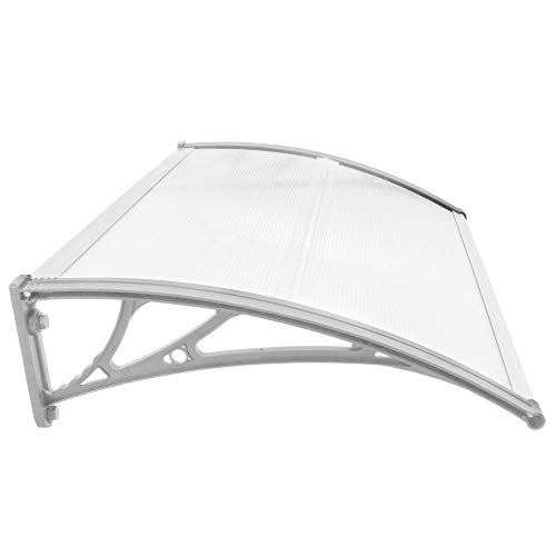 PrimeMatik - Tejadillo de protección 100x60cm Marquesina para Puertas y Ventanas Gris