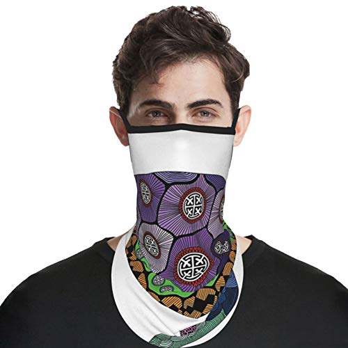 Psychedelic Decor Sea Turtle With Colorful Ornamental Tattoos On Animal Art Work Purple Orange Pinkear Hangers Uv Protection Neck Gaiter Scarf, Outdoor Headband For Fishing Cycling Hiking