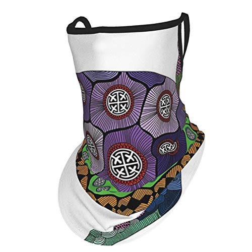 Psychedelic Decor Sea Turtle With Colorful Ornamental Tattoos On Animal Art Work Purple Orange Pinkear Hangers Uv Protection Neck Gaiter Scarf, Outdoor Headband For Fishing Cycling Hiking