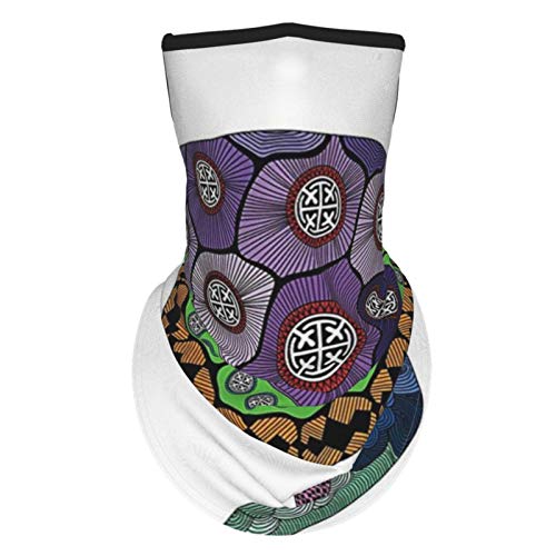 Psychedelic Decor Sea Turtle With Colorful Ornamental Tattoos On Animal Art Work Purple Orange Pinkear Hangers Uv Protection Neck Gaiter Scarf, Outdoor Headband For Fishing Cycling Hiking