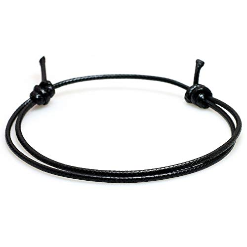 Pulsera Brazalete, Joyeria Regalo, Minimal Adjustable Red Korean Wax Cord Bracelet Simple Bracelet Making Black Lucky Men Women Jewelry Lover'S Gift Black