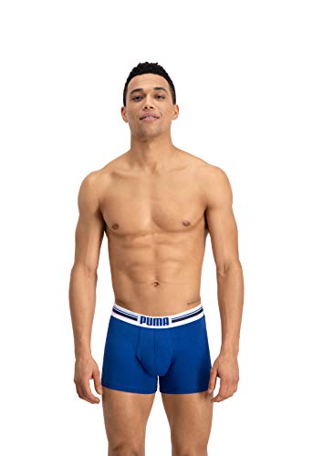 Puma Placed Logo - Pack de 2 bóxers para hombre, color azul, talla M