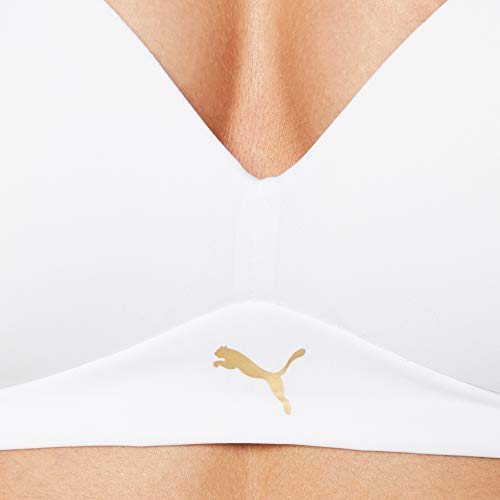 PUMA Statement Padded Bra 1P Hang Sujetador Invisible, Blanc (White 300), 85D (Talla del Fabricante: 70D) para Mujer