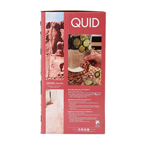 Quid Hábitat Dispensador de bebidas con grifo, Vidrio, Cobre gris, 3 Litros