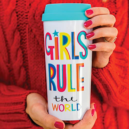 Rachel Ellen Girls Rule The World - Taza térmica de viaje, 450 ml