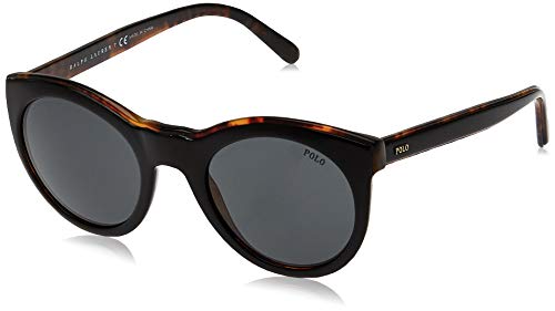 Ralph Lauren POLO 0PH4124 Gafas de sol, Top Black On Havana Jerry, 49 para Mujer