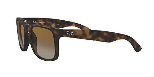 Ray-Ban Justin Classic Gafas de Sol, Marrón (Tortoise Brown Gradient), 55 mm Unisex-Adulto