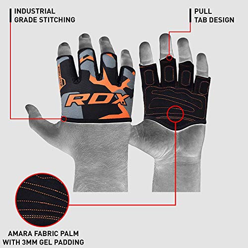 RDX Levantamiento Almohadillas De Agarre Tipo Guantes para Gimnasio, Entrenamiento, Training Gym Correas De Mano Palm Soporte