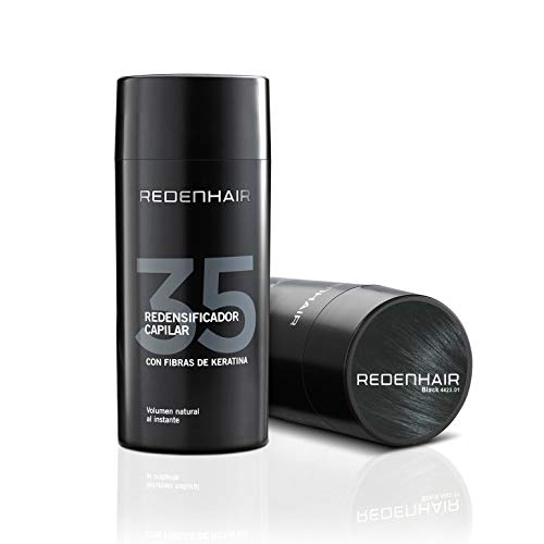 REDENHAIR | Redensificador Capilar | Fibras Capilares | Microfibras Capilares de Queratina | No destiñe | Resistente a Lluvia, Viento y Sudor | Solución Alopecia | Cabello Castaño Oscuro | 23 gr.