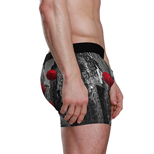 REFFW Paraguas Estrechos Oscuros Flying Rain Art Calzoncillos para Hombre Estirar Boxer Trunk Bulge Pouch