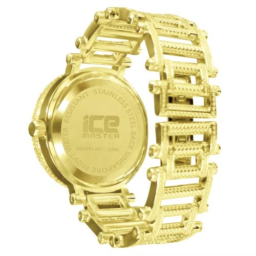 Reloj de Metal con Bisel Curvado para Hombre de Color Dorado