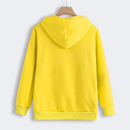 Reooly La Sudadera con Capucha Mujer con Capucha Animal Puede Llevar el Jersey Transpirable de Gato(Amarillo,Small)