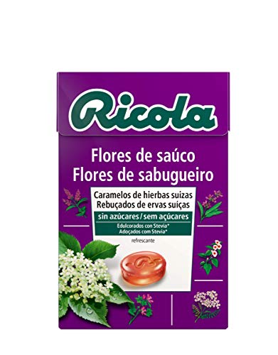 Ricola caramelos - caja/estuche, sin azúcar 50g, sabor flor de sauco