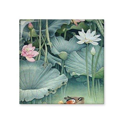 Rosa Blanco Lotus Bud Verde Lotus hojas mandarina Duck Poud China clásica Pintura cerámica crema decoración de decoración de azulejos para baño cocina azulejos de pared azulejos de cerámica