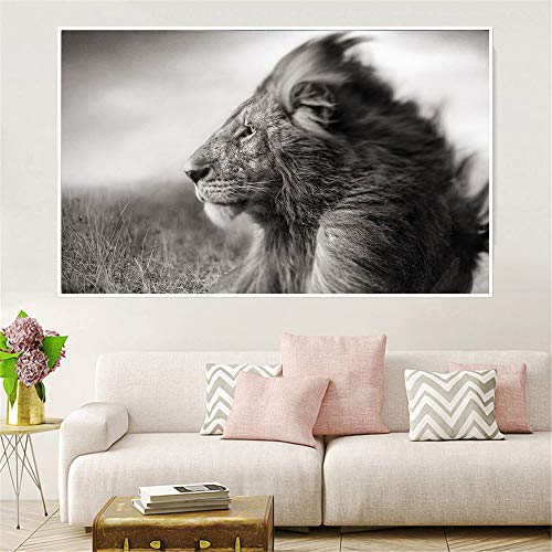 Sadhaf lienzo abstracto animal decoración del hogar arte de la pared mane prairie lion living room mural poster a1 30x40cm