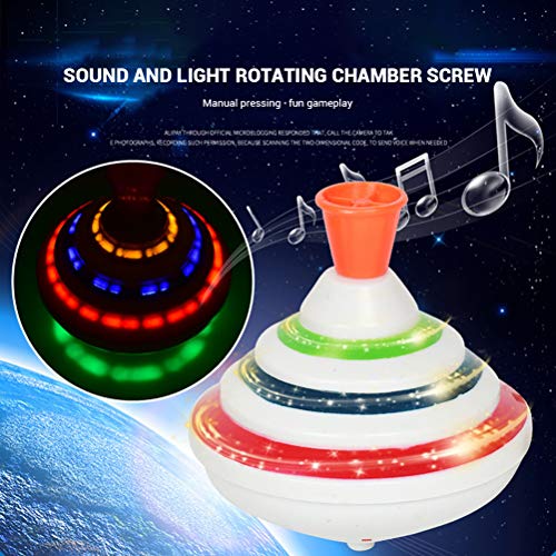 SAMTITY Push Down Spinning Top Toy con LED y música Spinning Top Toys Música Peg-Top Niños pequeños Spinning Gyro Toy Gift para niños