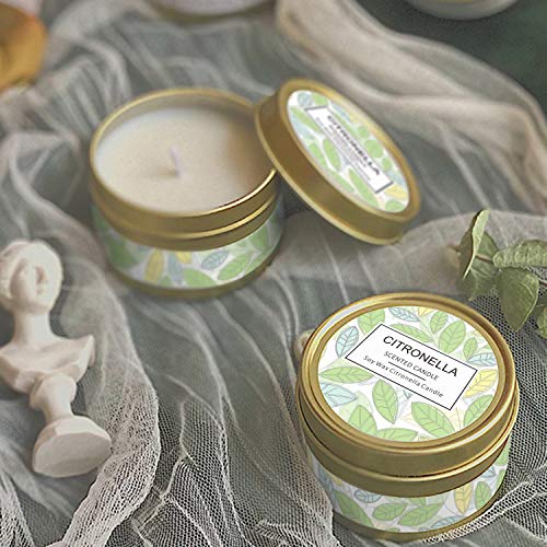 SCENTORINI Velas de Citronela en Lata Antimosquitos Ceras de Hierba con Aroma de limón, 100% de Cera de Soja Aire Libre 95g 15h x 6