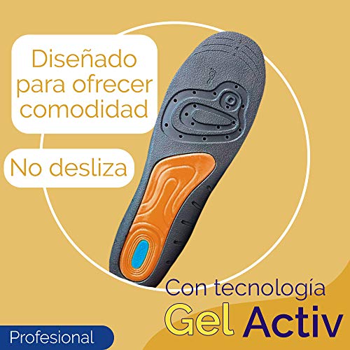 Scholl Plantillas Gelactiv Profesional Hombre + Crema de Pies para Durezas - 2 plantillas (Talla 40-46.5) + Crema 60ml