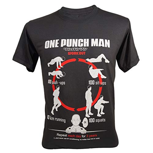 SEDAO Men's One Punch Man Saitama Workout Training To Be Bald Funny T-Shirt