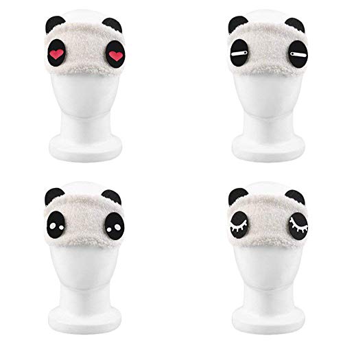 Set de 7 bonitos antifaces para dormir de oso panda, ayuda para dormir dulce, suave y mullida, venda para los ojos, remedio para dormir en viajes y fiestas de pijamas