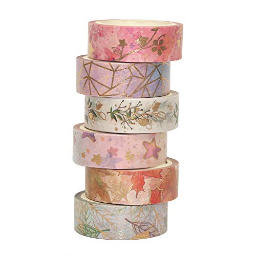 Set de Cinta Washi,8 Rollos Cinta Adhesiva de Lápiz Labial,Cintas Washi Decorativas,Cinta de Colección de álbumes de Recortes,para Pegatinas de Lápiz Labial, Decoración, Suministros para Fiestas