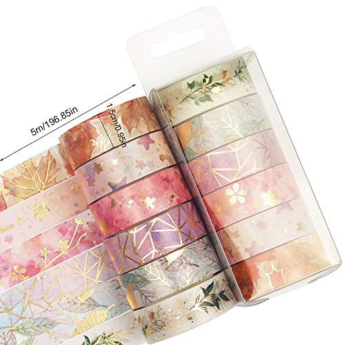 Set de Cinta Washi,8 Rollos Cinta Adhesiva de Lápiz Labial,Cintas Washi Decorativas,Cinta de Colección de álbumes de Recortes,para Pegatinas de Lápiz Labial, Decoración, Suministros para Fiestas