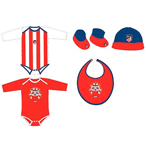 Set regalo bebe Atletico Madrid Talla única. 100% algodón.