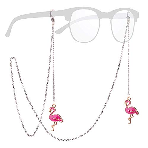 SFY Cuerda de gafas Cadenas de Gafas Cordon gafas para mujer … (Flamenco plateado)