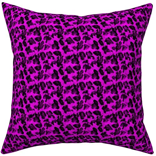 sherry-shop Funda de Almohada, Leopard ~ Black y Coquette Pink Fundas de Funda de Almohada cuadradas para sofá Autumn Halloween, Multi-Code